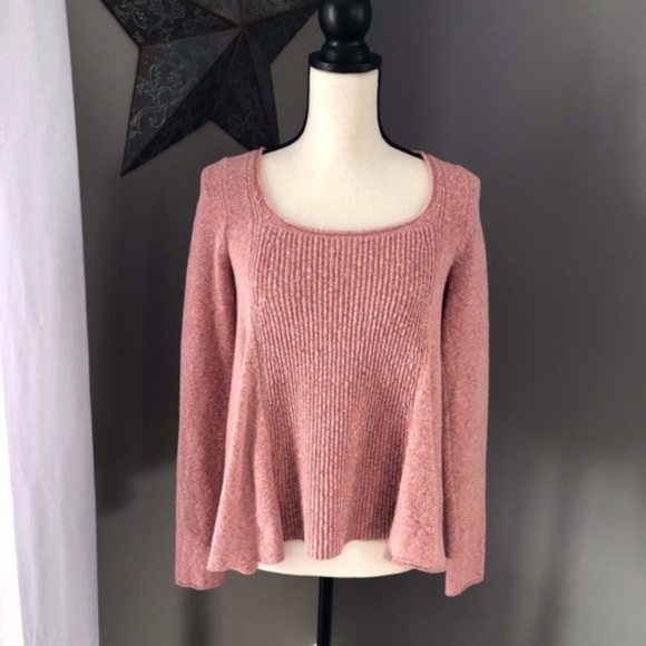 Free People Zipper-back Pullover Sweater Pink Sz XS - Picture 1 of 10